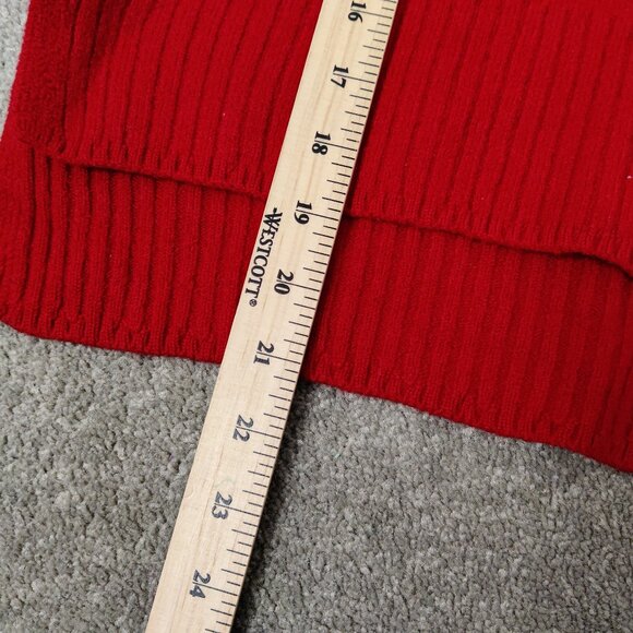 H Halston Women's Sweater Size S Red Extra Fine Merino Wool Knitwear Warm Winter - Picture 9 of 9